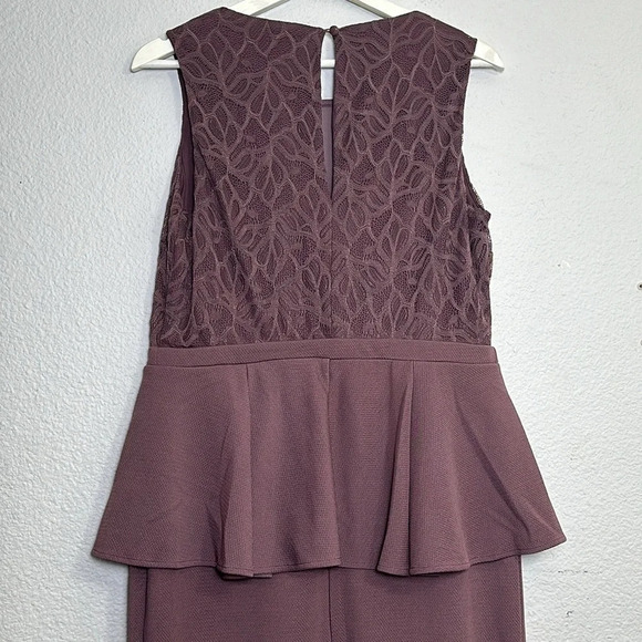 Torrid Mauve Purple Textured Scuba and Lace Peplum Dress Womens Size 10 NWT - Picture 6 of 15